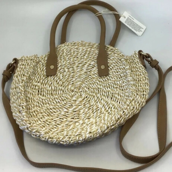 COUNTRY ROAD Natural Woven Round Mini Crossbody Bag NWT - Picture 5 of 6